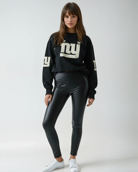 Leather Look Legging | Zwart