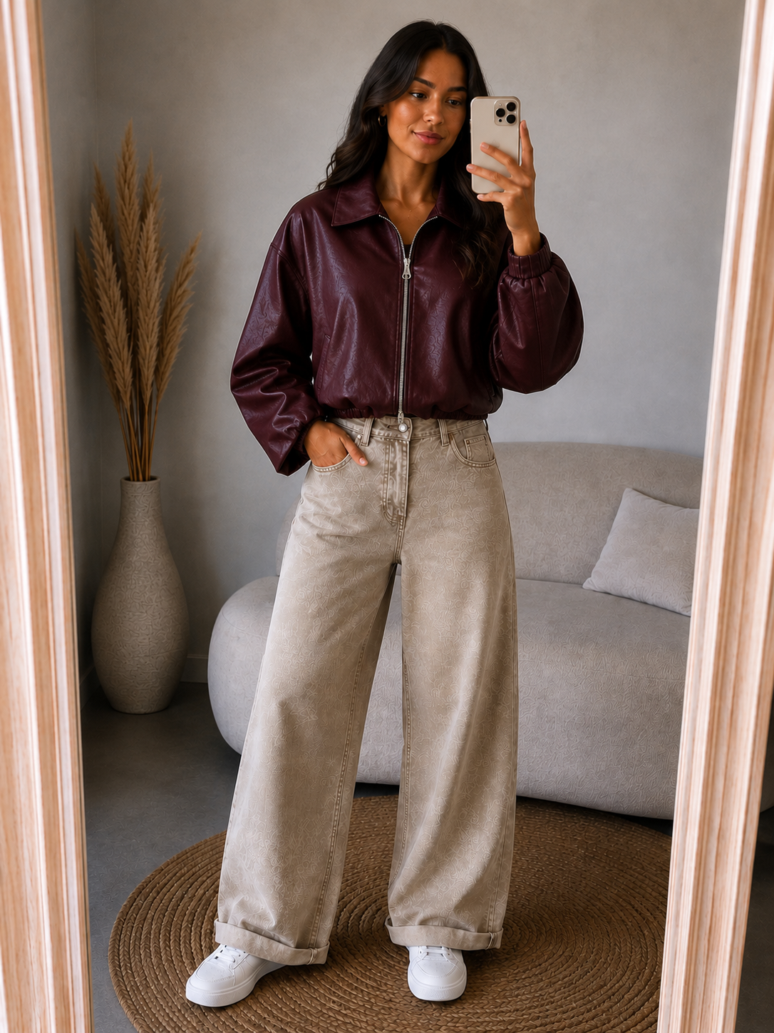 leatherlook Jasje Verajo | Bordeaux