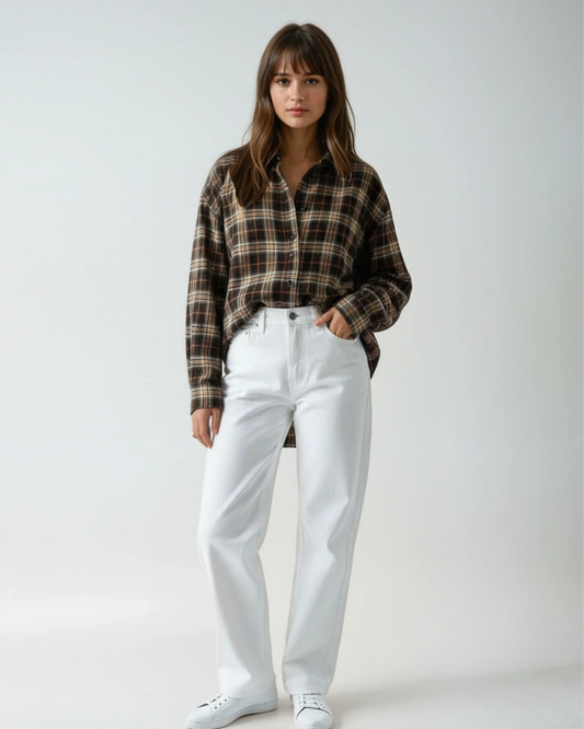 Blouse houthakkers I Bruin