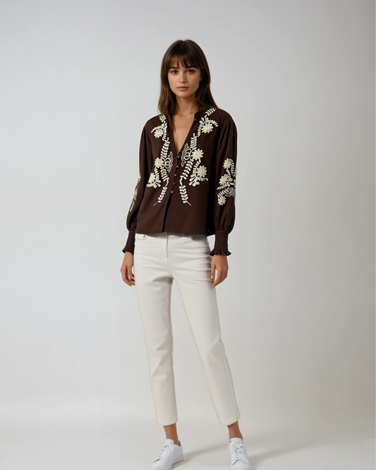 Blouse Anne | Bruin