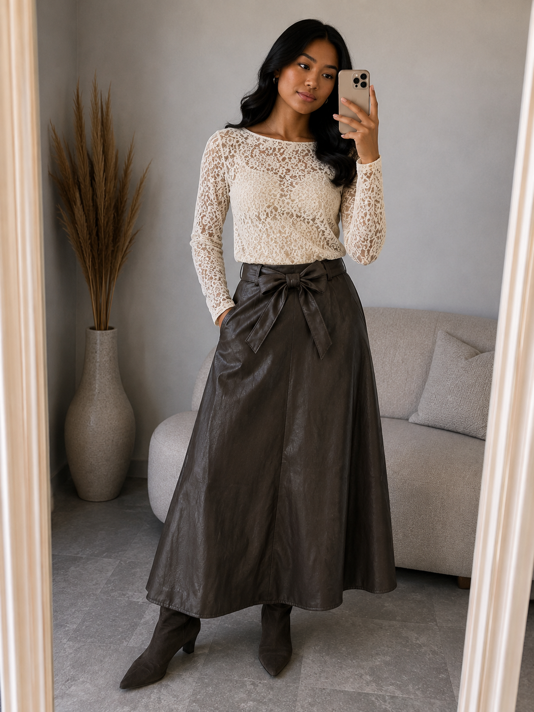 Rok Leatherlook I Bruin