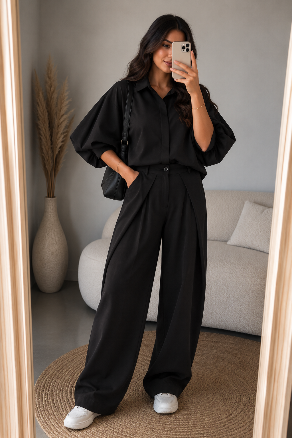 Blouse Gemma riccery Vlindermouw I Zwart