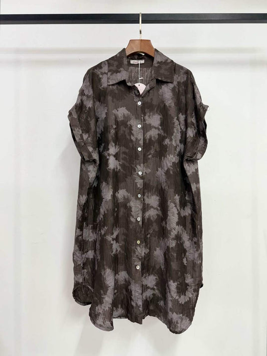 Tuniek jurk Bloemen I Bruin
