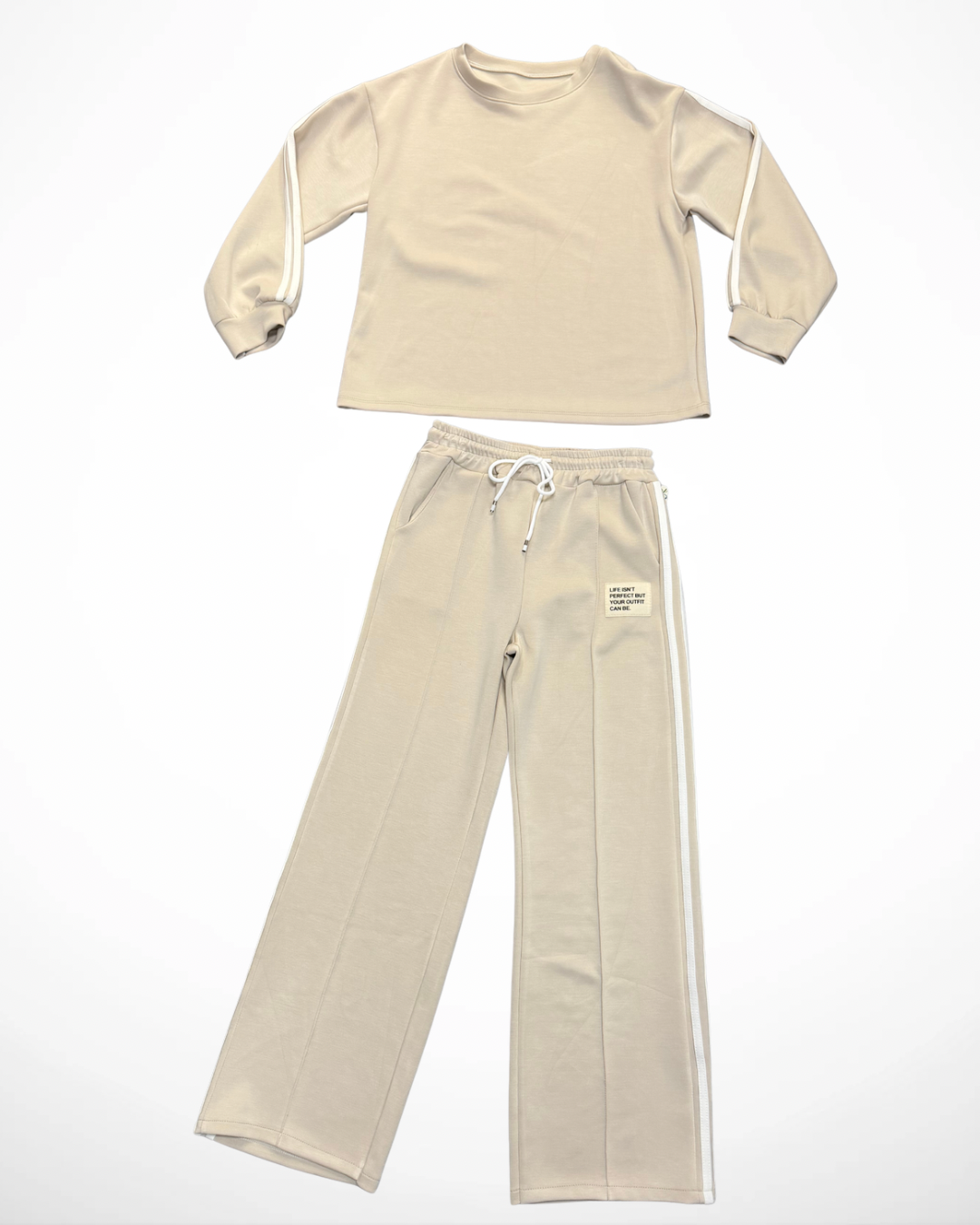 Setje Badge Streep  | Beige