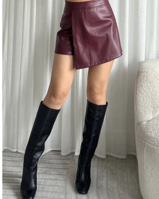 Skorts Leather Look | Bordeau