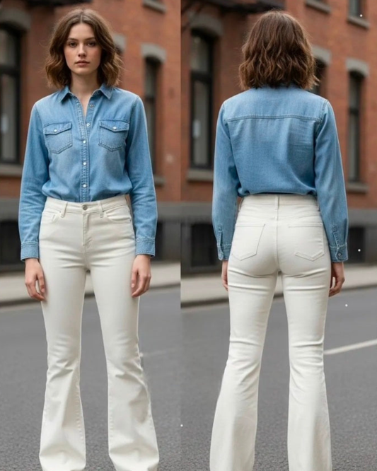 Hello miss Flaired jeans | Off-White