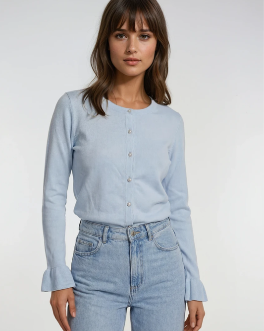 By clara vestje vlindermouw I Licht Blauw