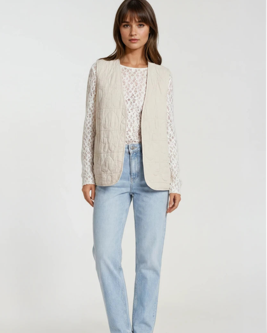 Gilet Hartjes I Beige