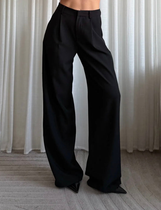 Wide-Leg Pantalon | Zwart