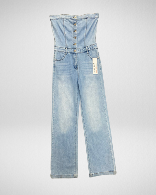 Jumpsuite mouwloos | Licht blauw