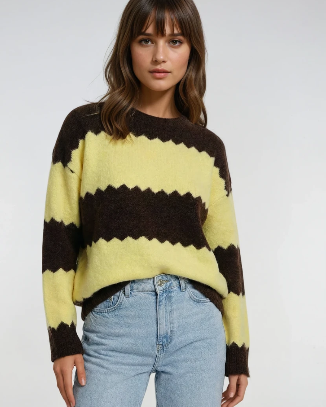 Trui Izzy | Bruin/Geel