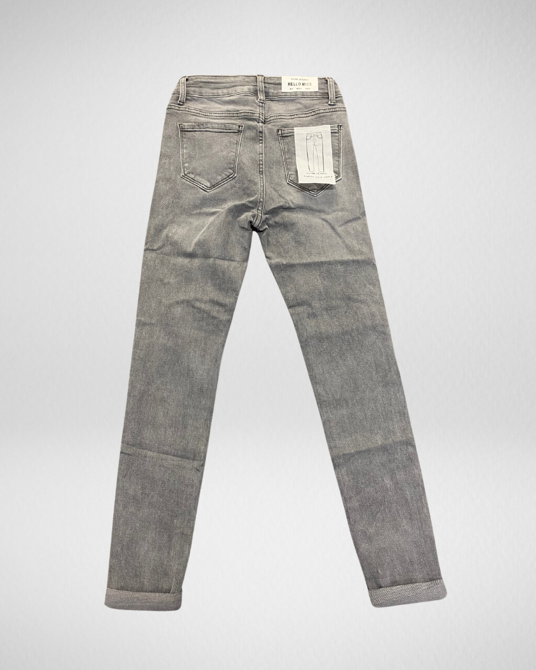 Hello miss Slim fit scheurtjes I Grijs