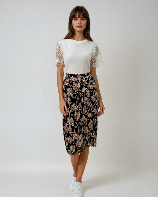 Rok Carla lang | zwart / bruin