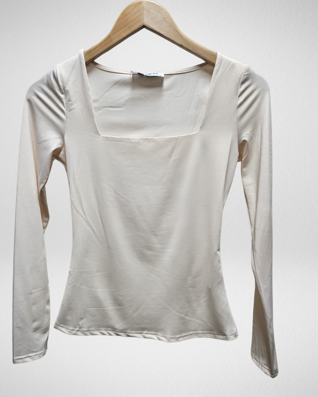 Vierkant Hals Top I Ecru