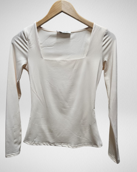 Vierkant Hals Top I Ecru