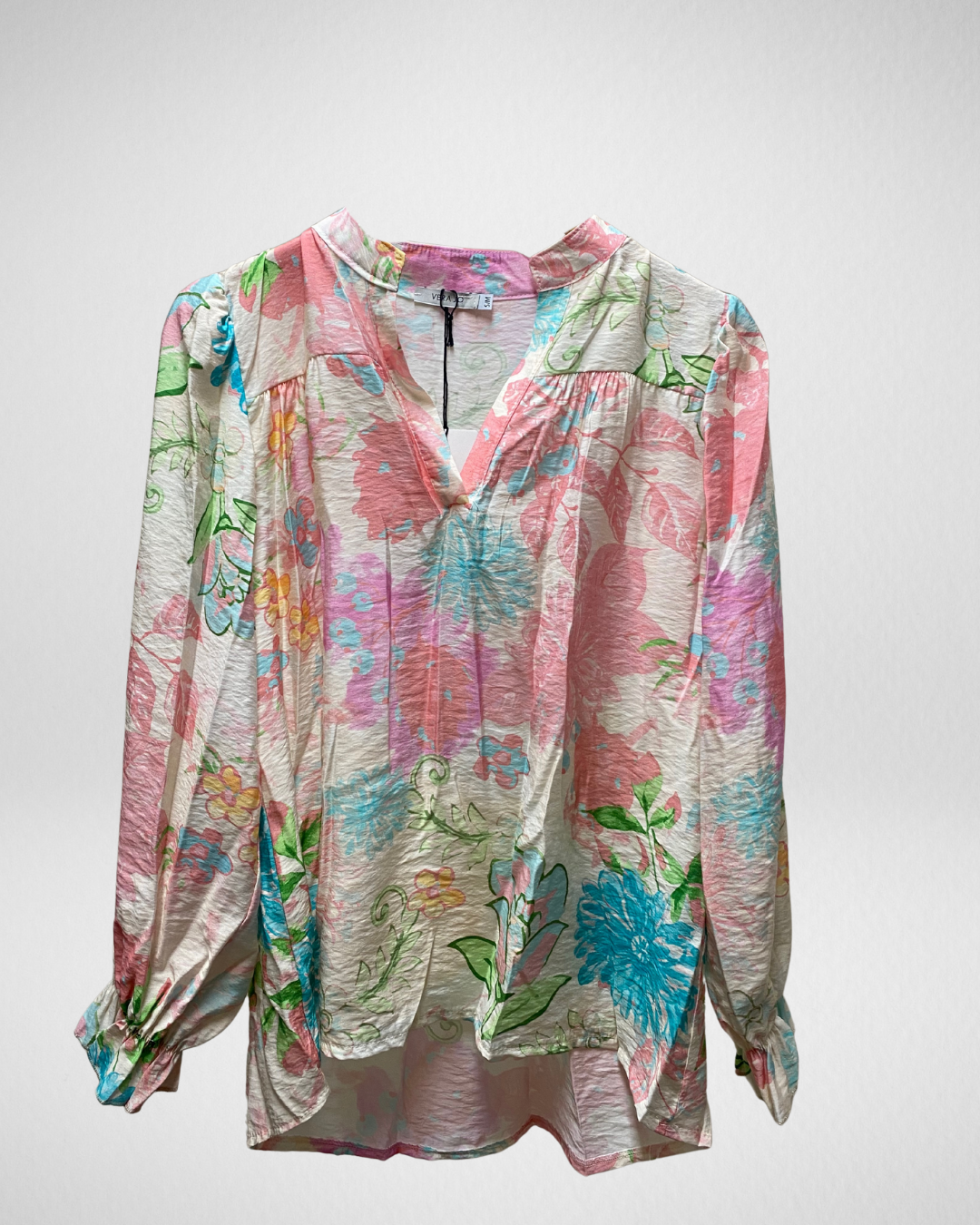 V hals blouse I Roze