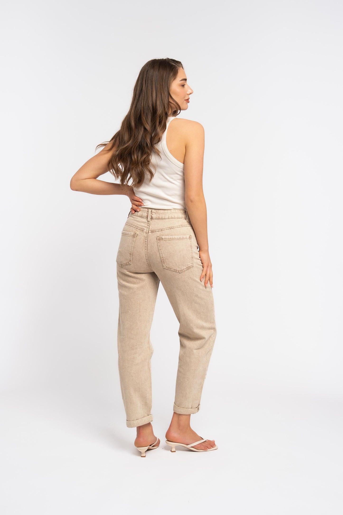 Mom-Fit | Beige/bruin