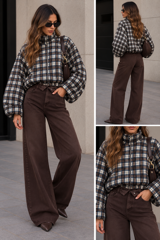 Pof Jasje ruit | Blauw