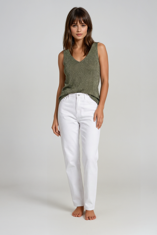 Ibiza top mouwloos I Groen