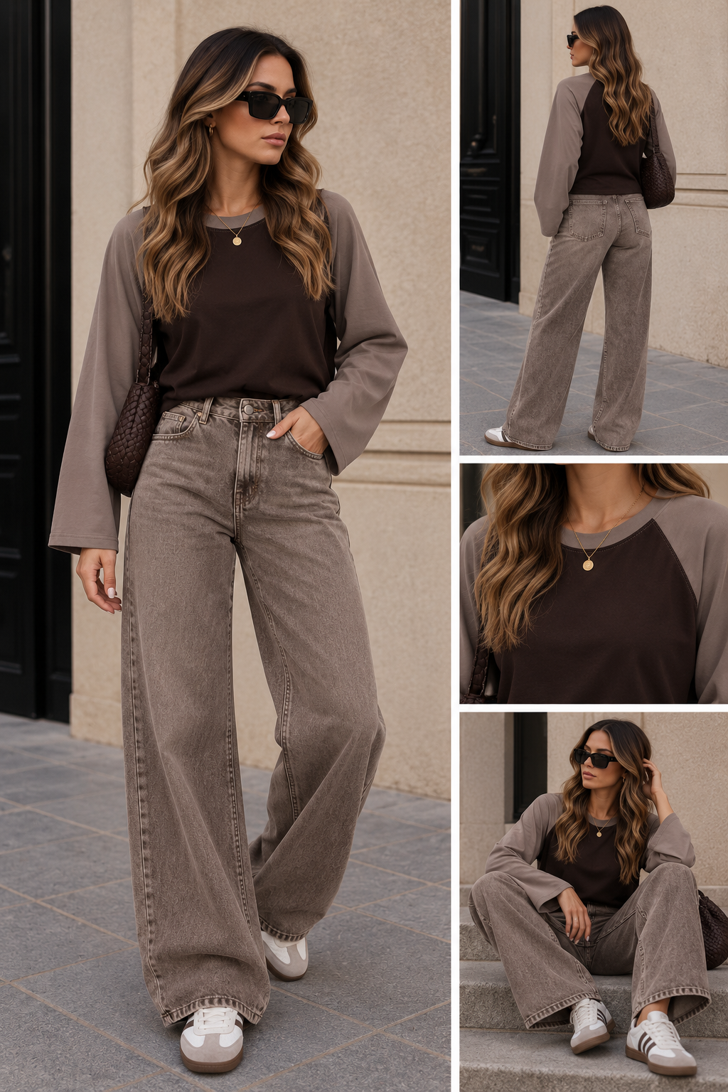 Longsleeve angel | Taupe/ Bruin