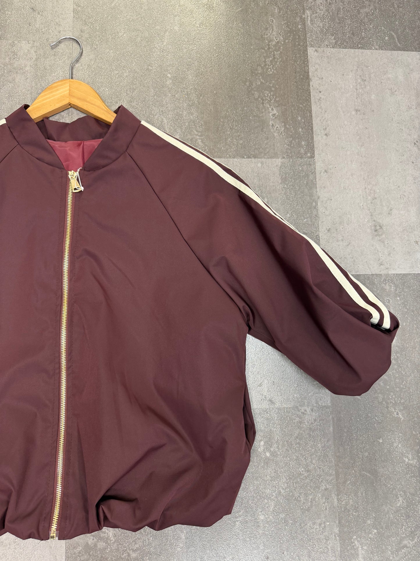 Bomber jasje 7/8 mouw | Bordeaux