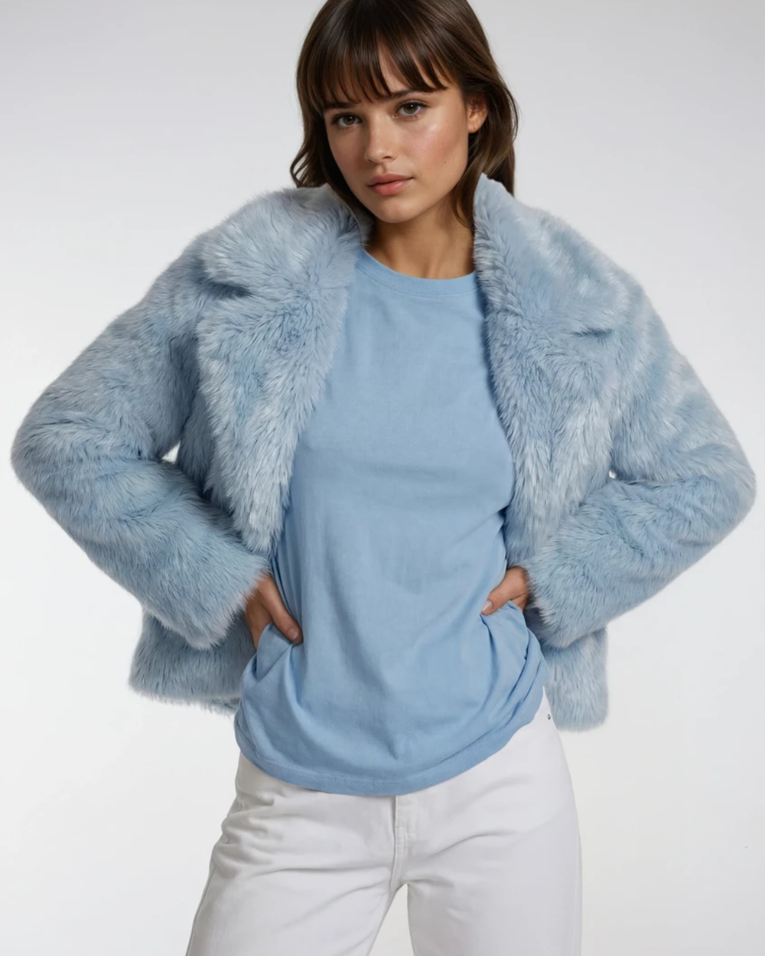 Bontjas zachte stof | Licht Blauw