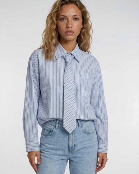 Blouse Stropdas | Blauw