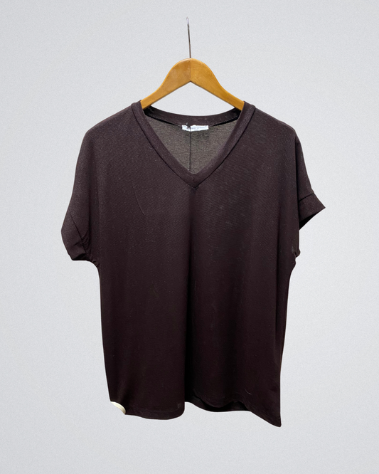 Top V-hals | Bruin