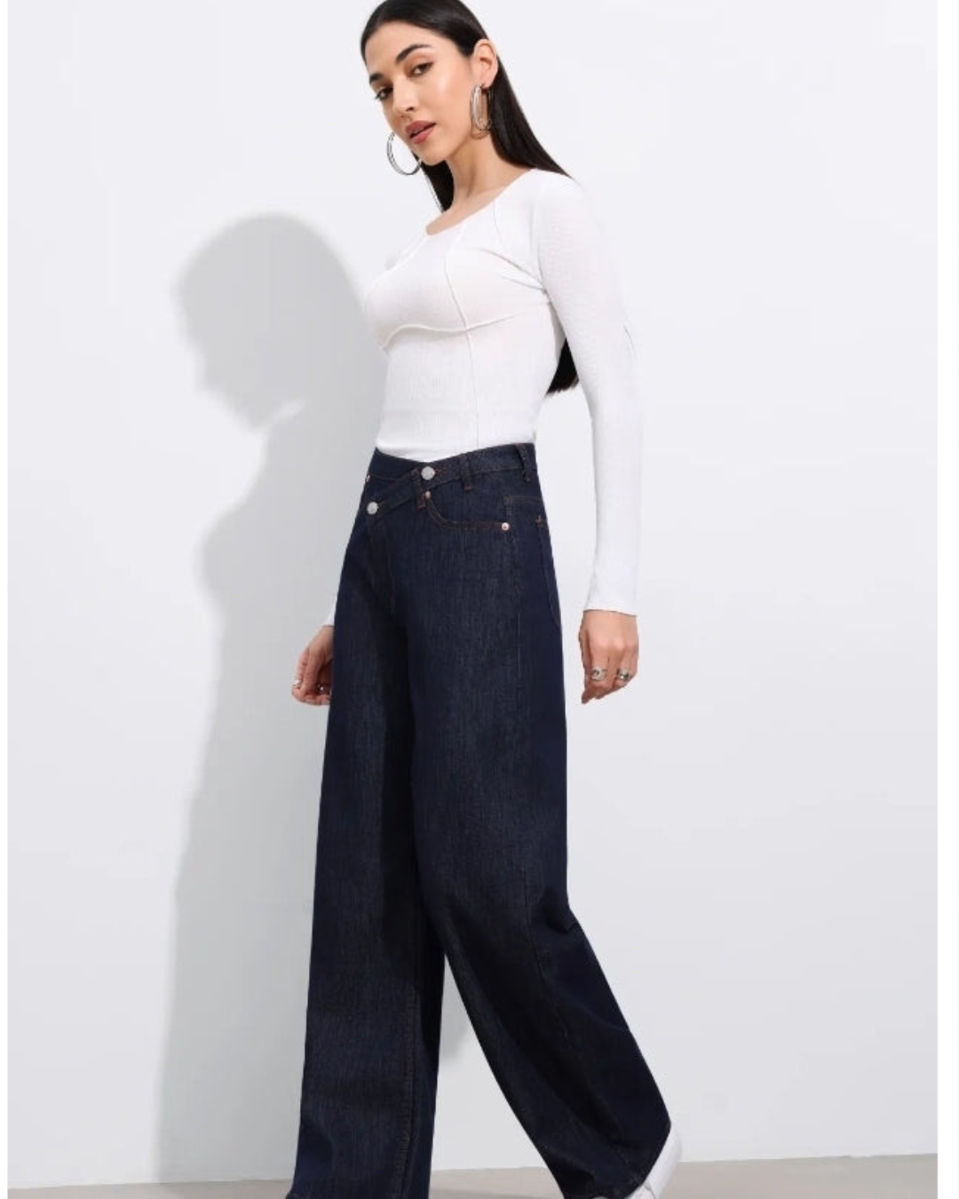 Hello-miss Wide-Leg One Wash| Blauw