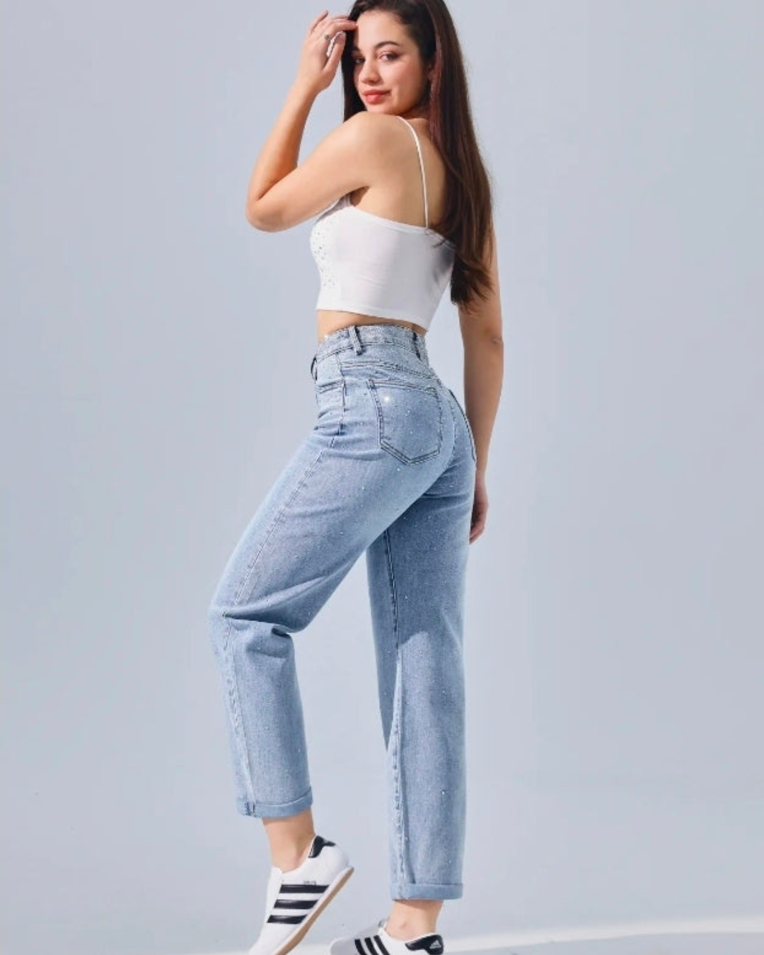Hello- Miss Ballon Jeans | Glitter / Strass