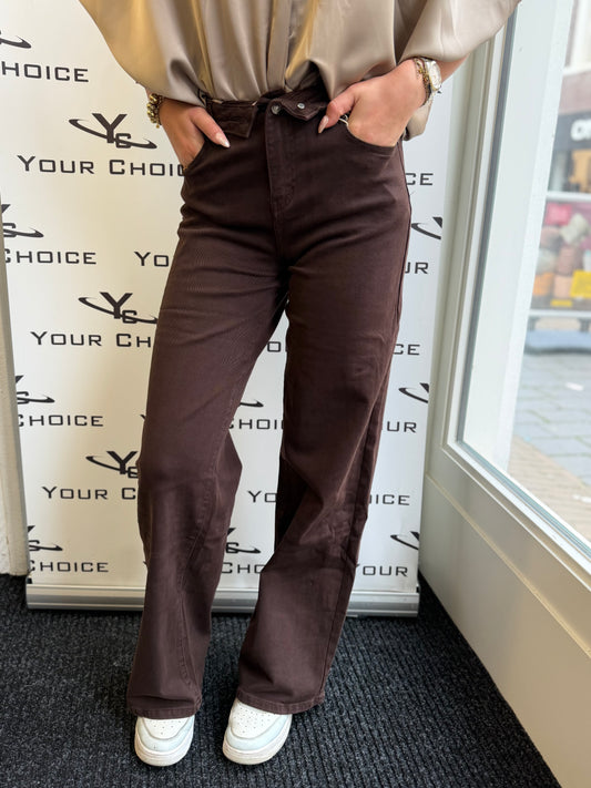Wide-Leg folded Jeans | Bruin
