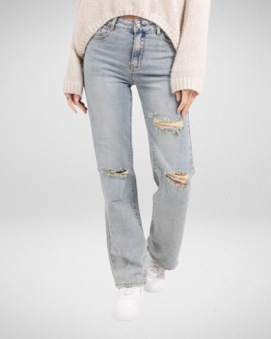Hello miss - Wide leg jeans Scheurtjes