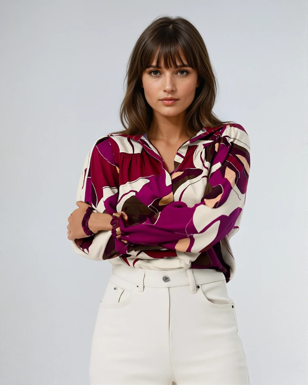 Blouse Vera Jo Stripes I Bordeau