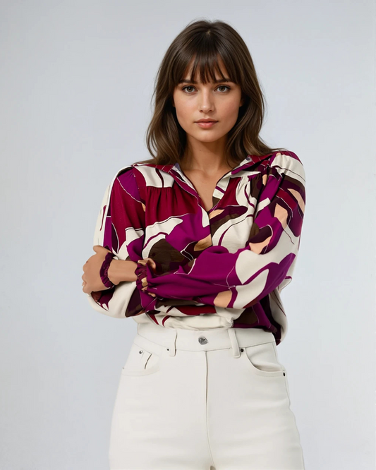 Blouse Vera Jo Stripes I Bordeau