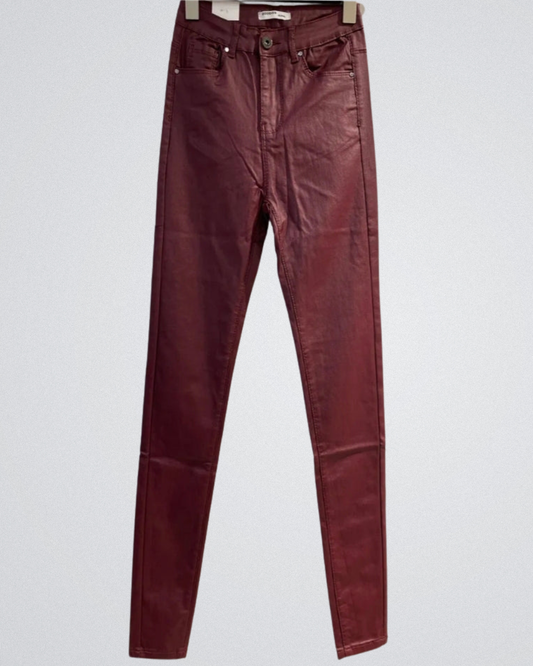 Leather Look Skinny | Bordeau