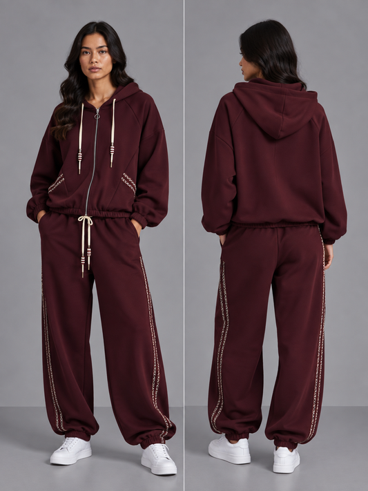 Comfy set badge Vest Capuchon I Bordeaux