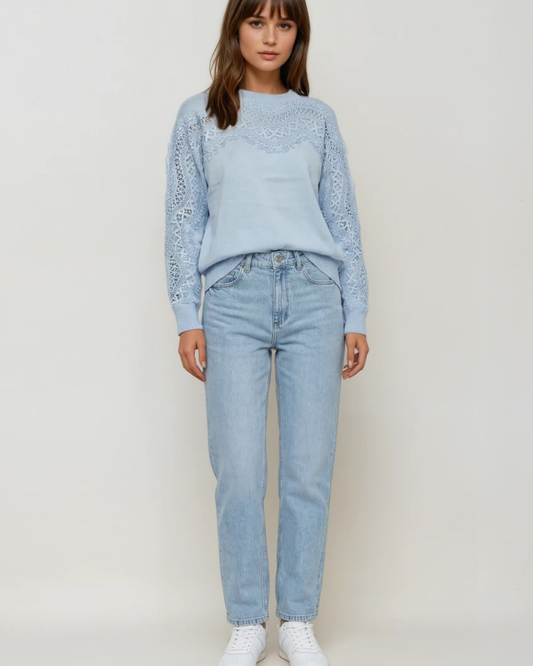 Trui Kante hals I Licht blauw