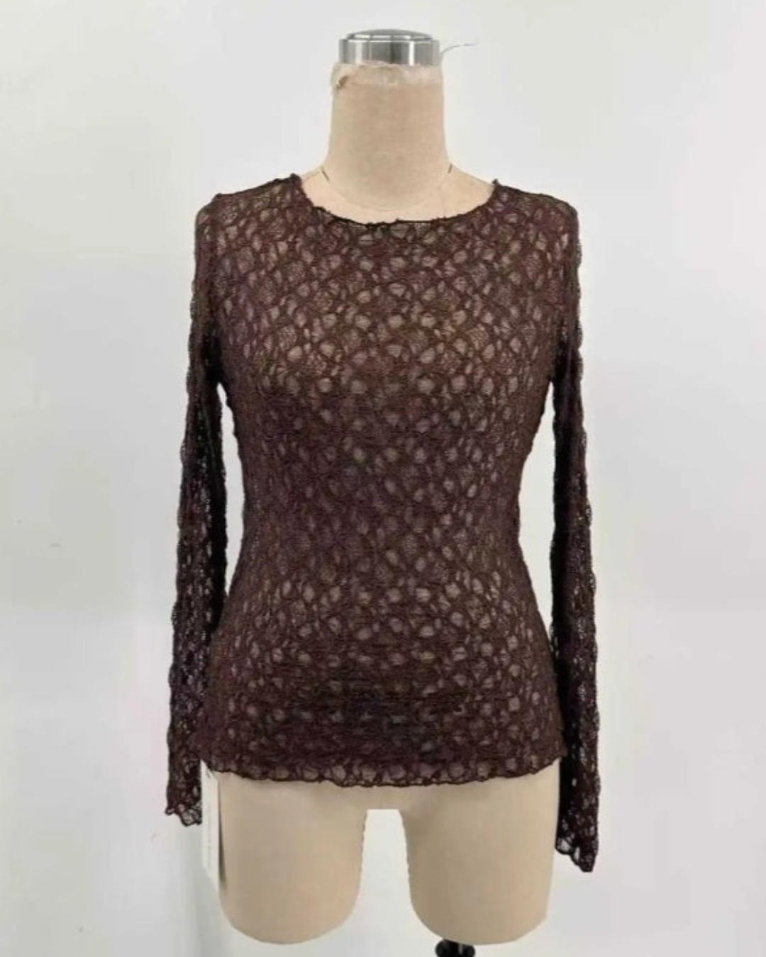 Transparant Top Flamant | Bruin