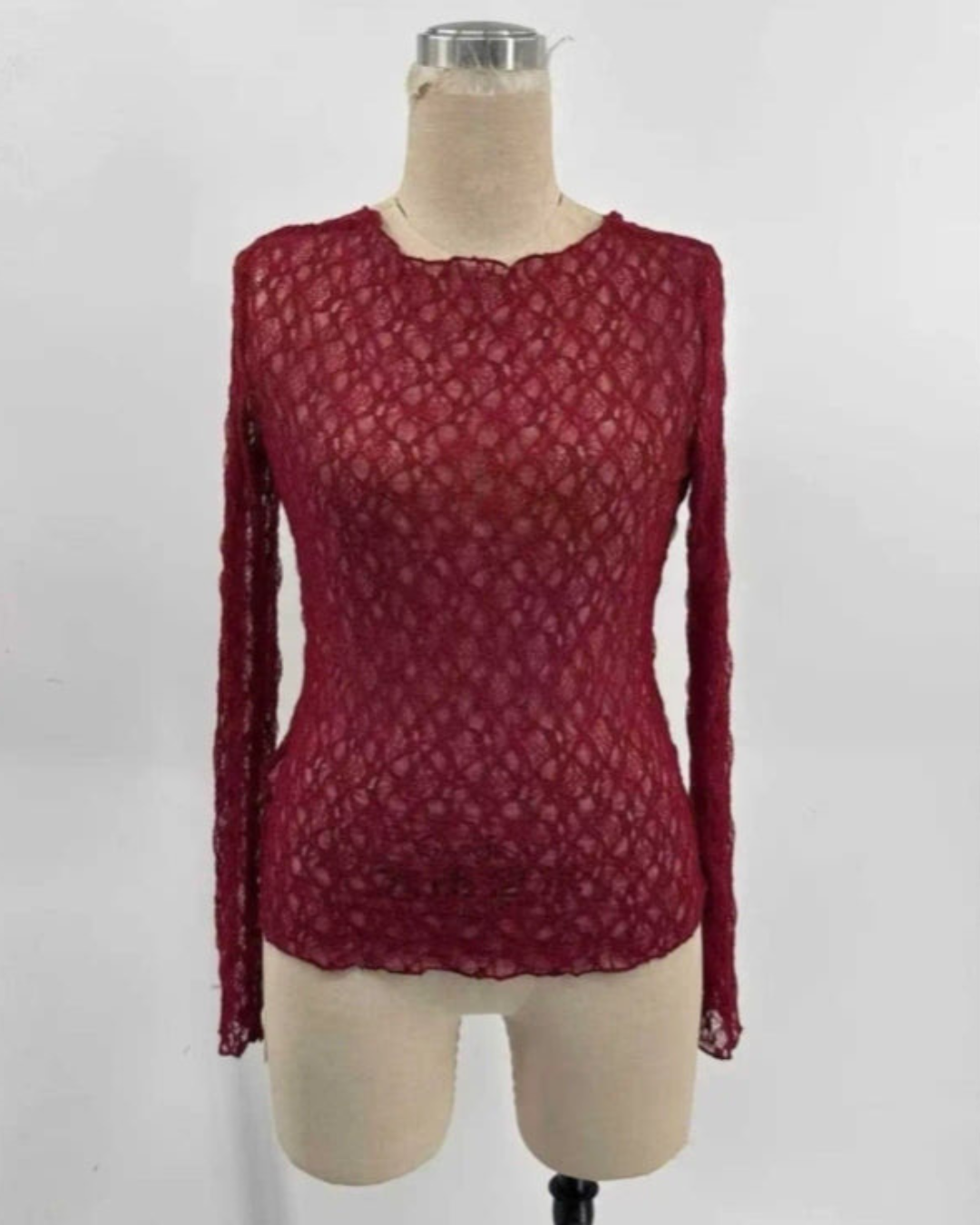 Transparant Top Flamant | Bordeau