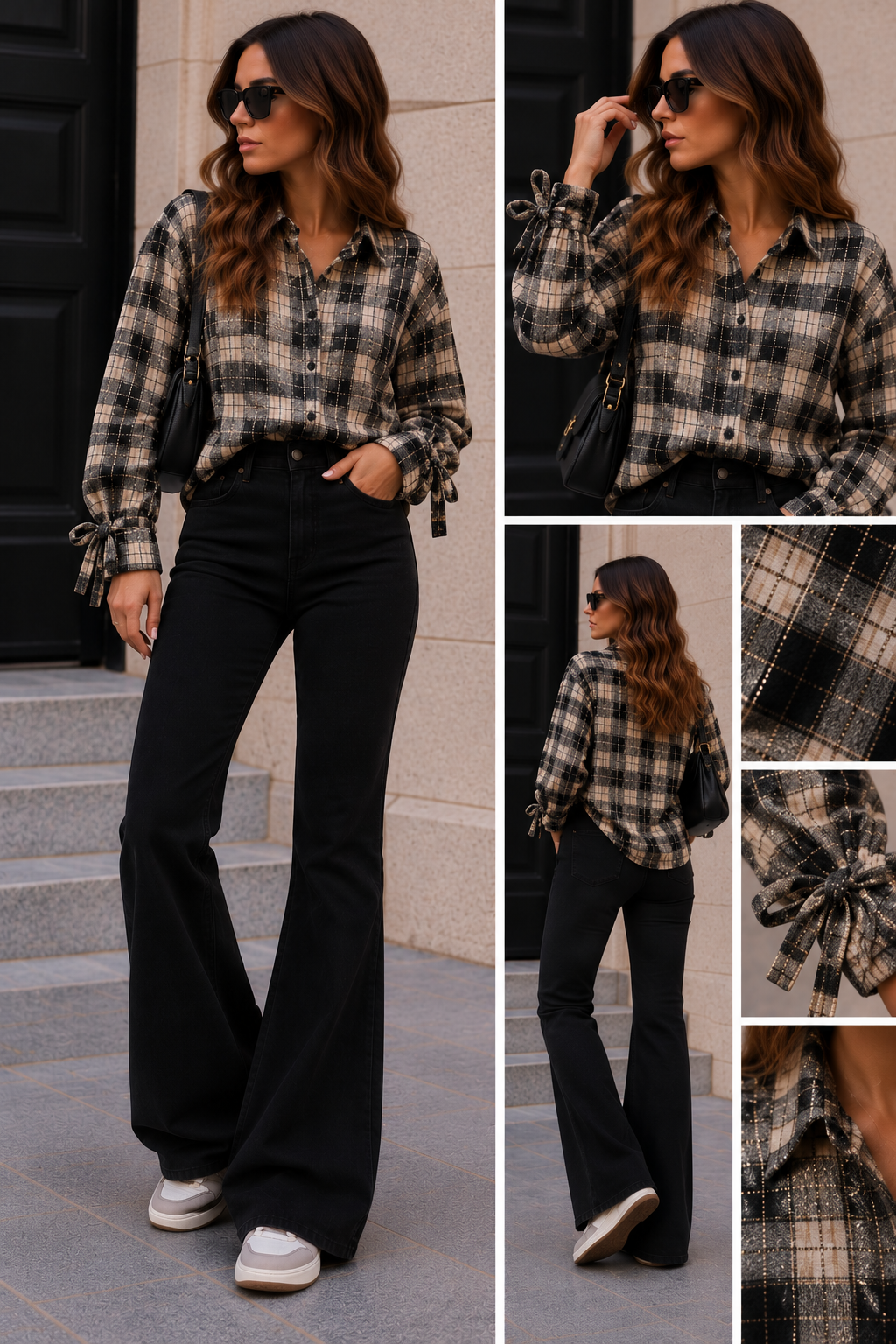 Blouse Ruit glitter Damy I Zwart
