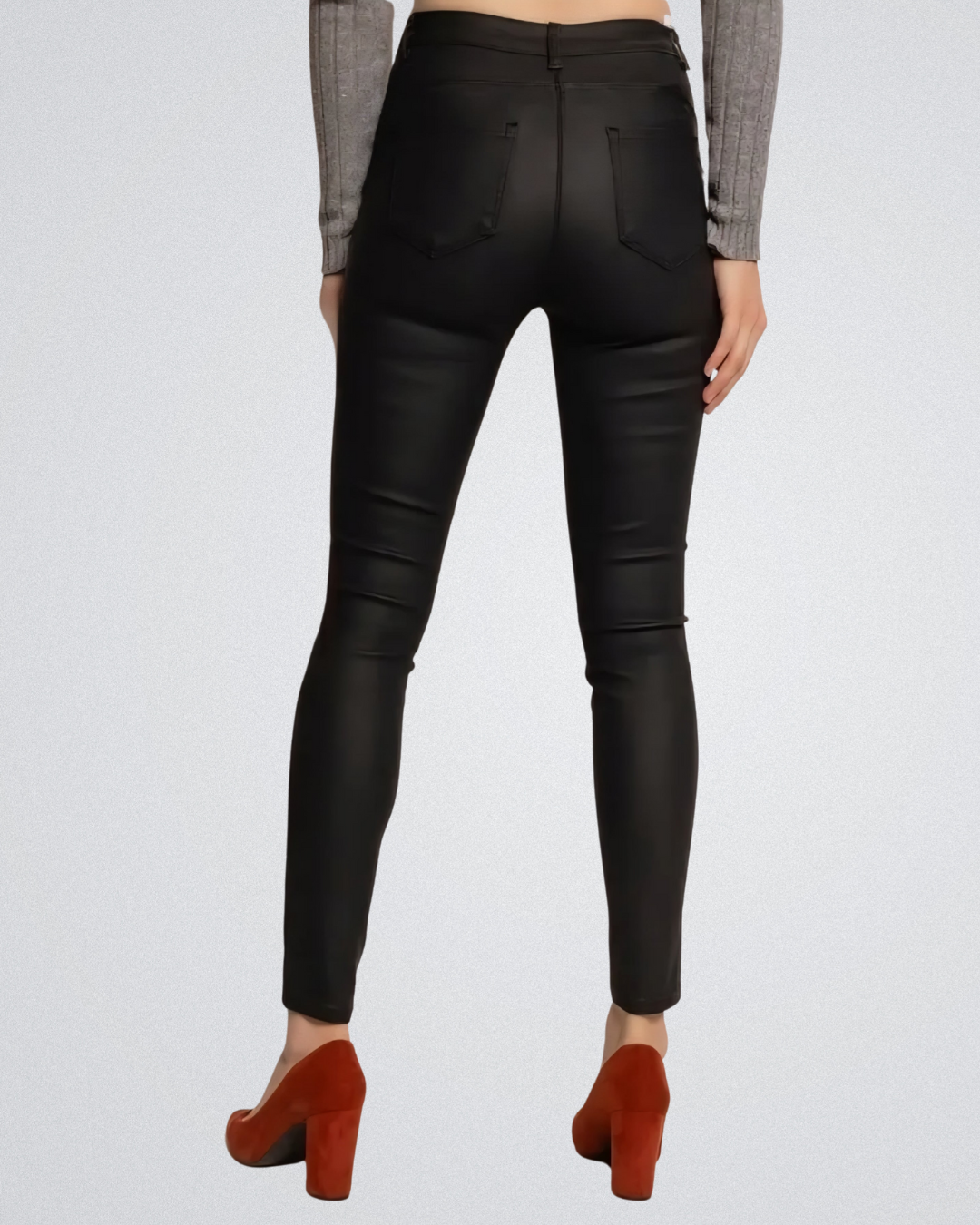 Hello-miss Skinny Lether Look | Zwart