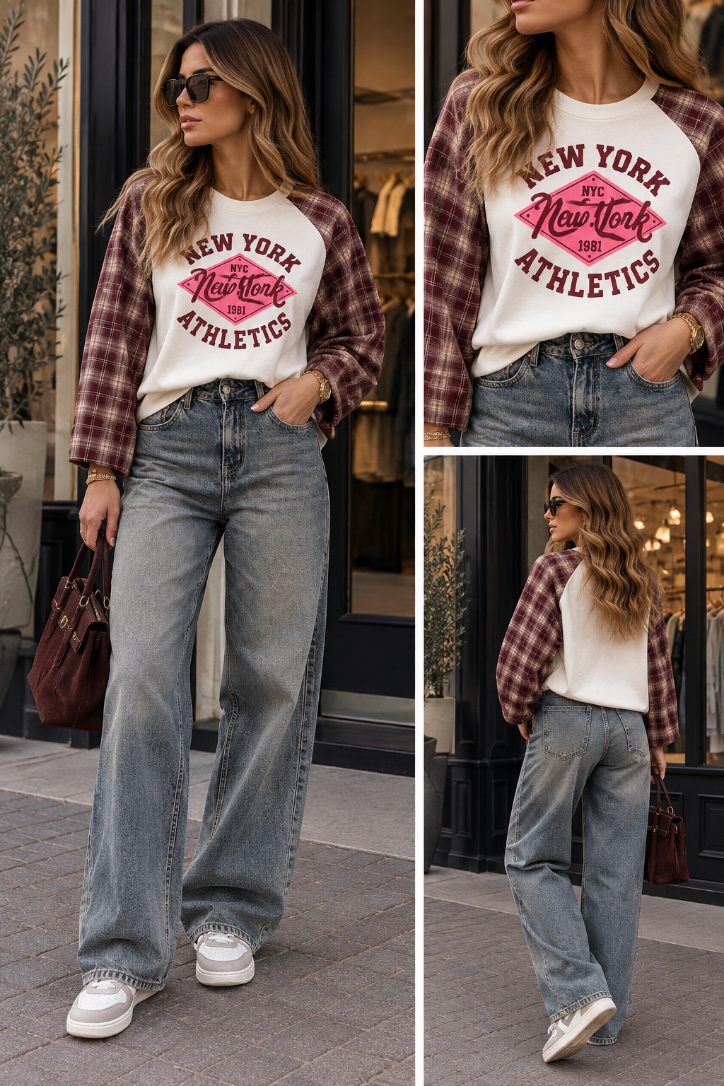 Longsleeve army Newyork | Bordeaux