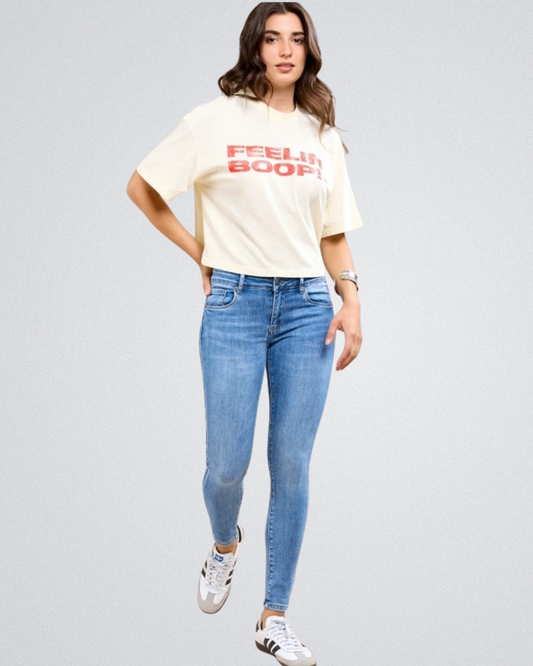 Toxik Jeans Midwaist| Blauw Wash