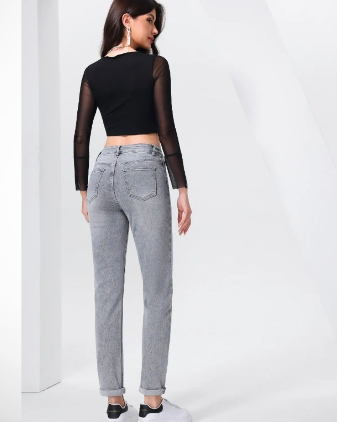 Mom Fit jeans I Grijs