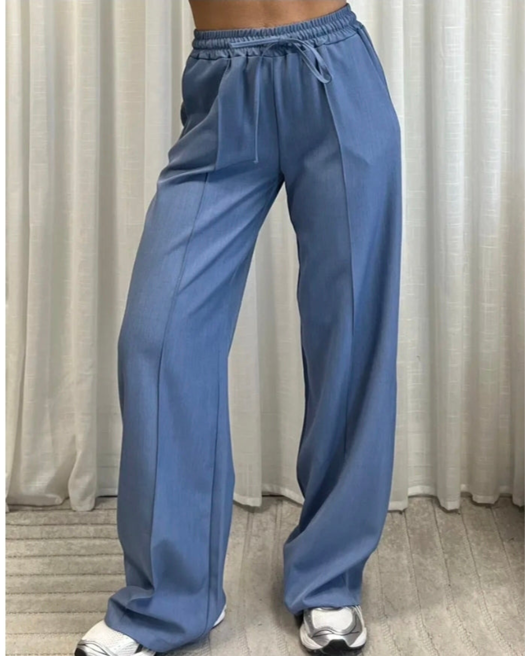 Broek Comfy Wide-Leg |Jean Blauw