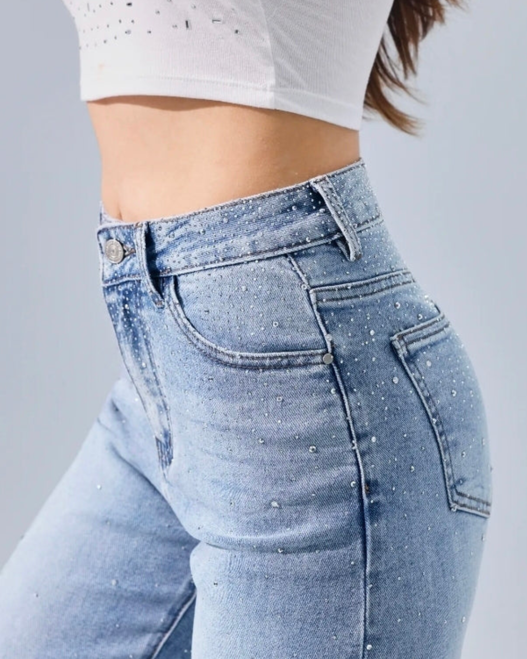 Hello- Miss Ballon Jeans | Glitter / Strass