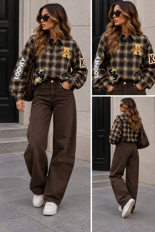 Blouse stof Vintage I Bruin