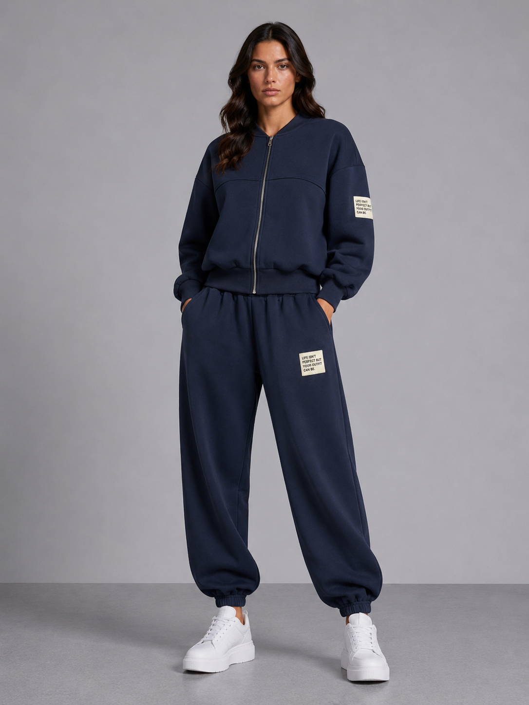 Comfy set badge Vest I Navy