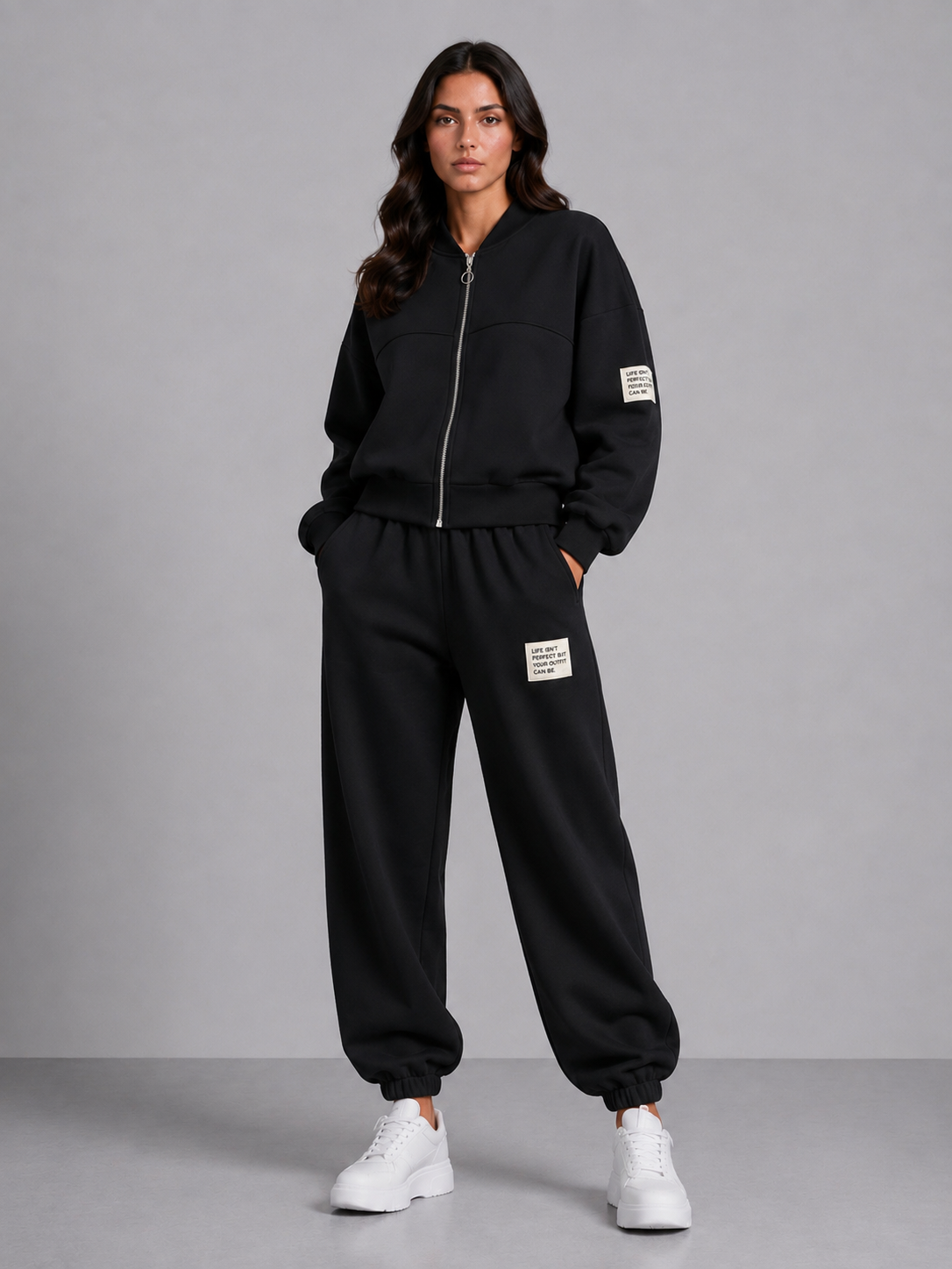 Comfy set badge Vest I Zwart
