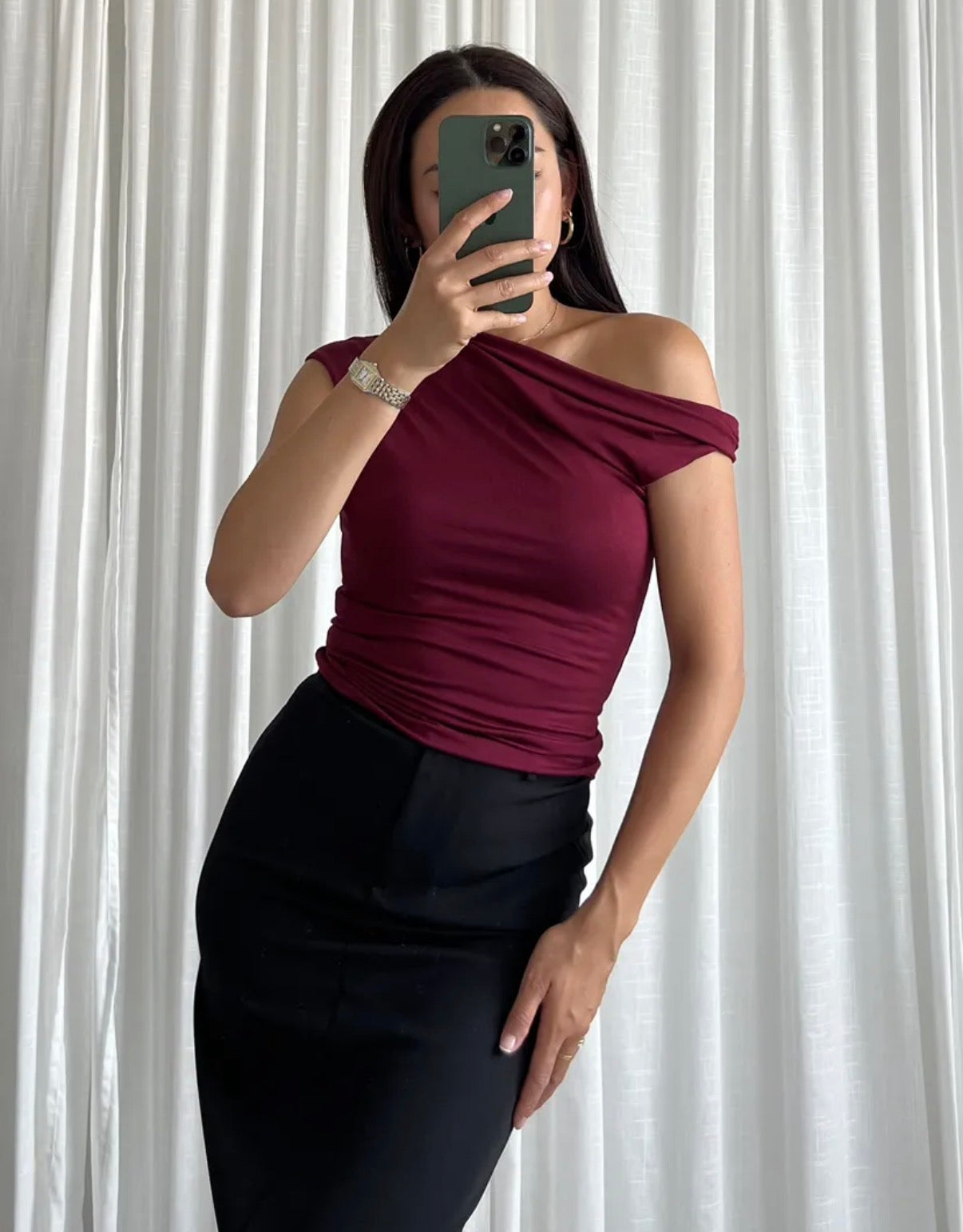 Top Off-Shoulder | Bordeaux